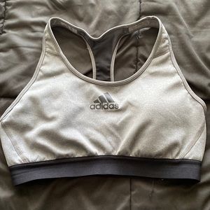 ADIDAS Gray Mesh Back Sports Bra Medium Support, Large